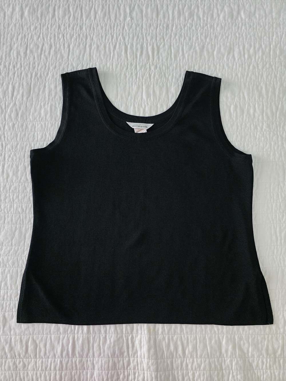 Misook Black Scoop Neck Tank Top XL